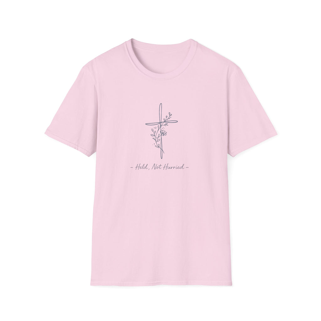 Held Not Hurried Floral Cross T-Shirt