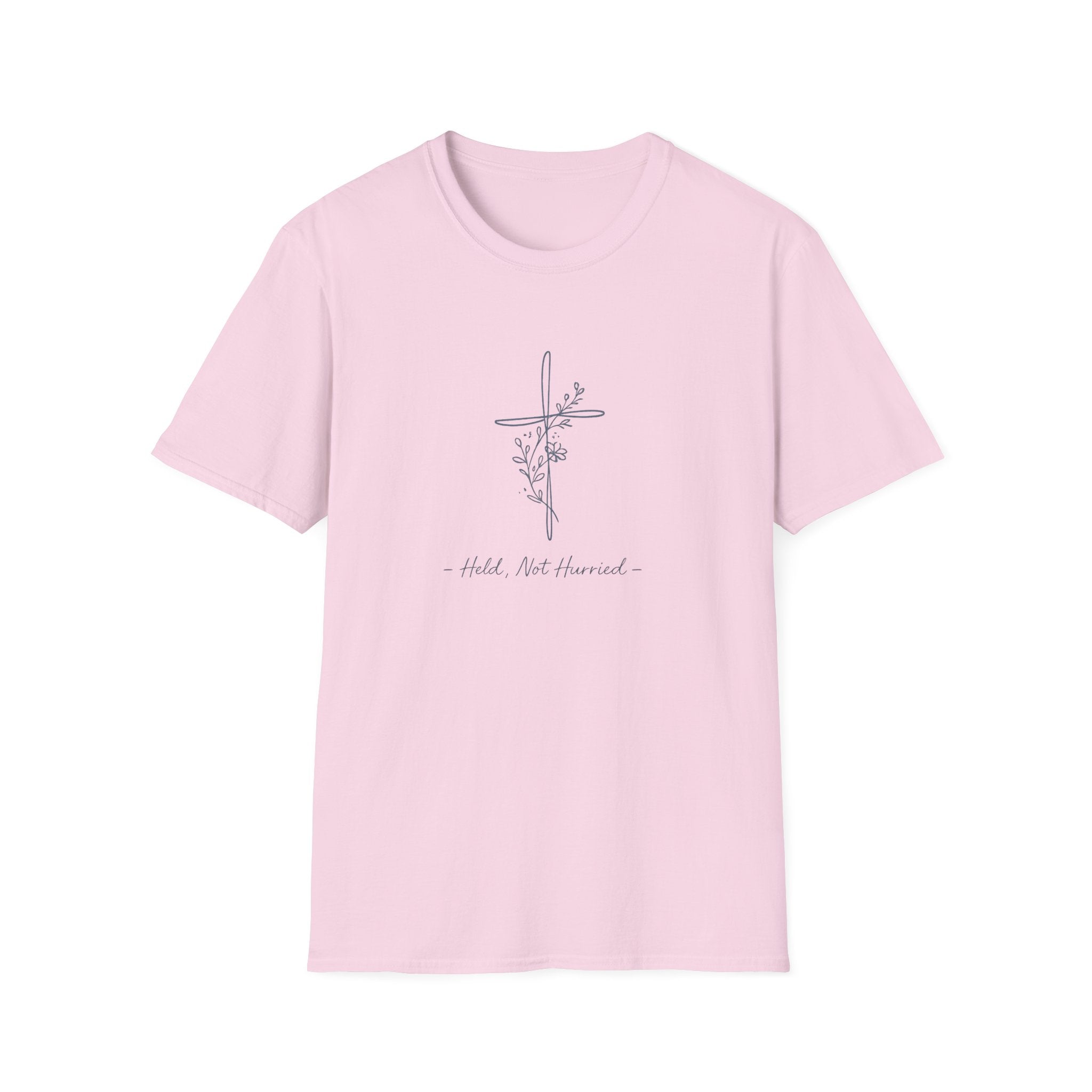 Held Not Hurried Floral Cross T-Shirt