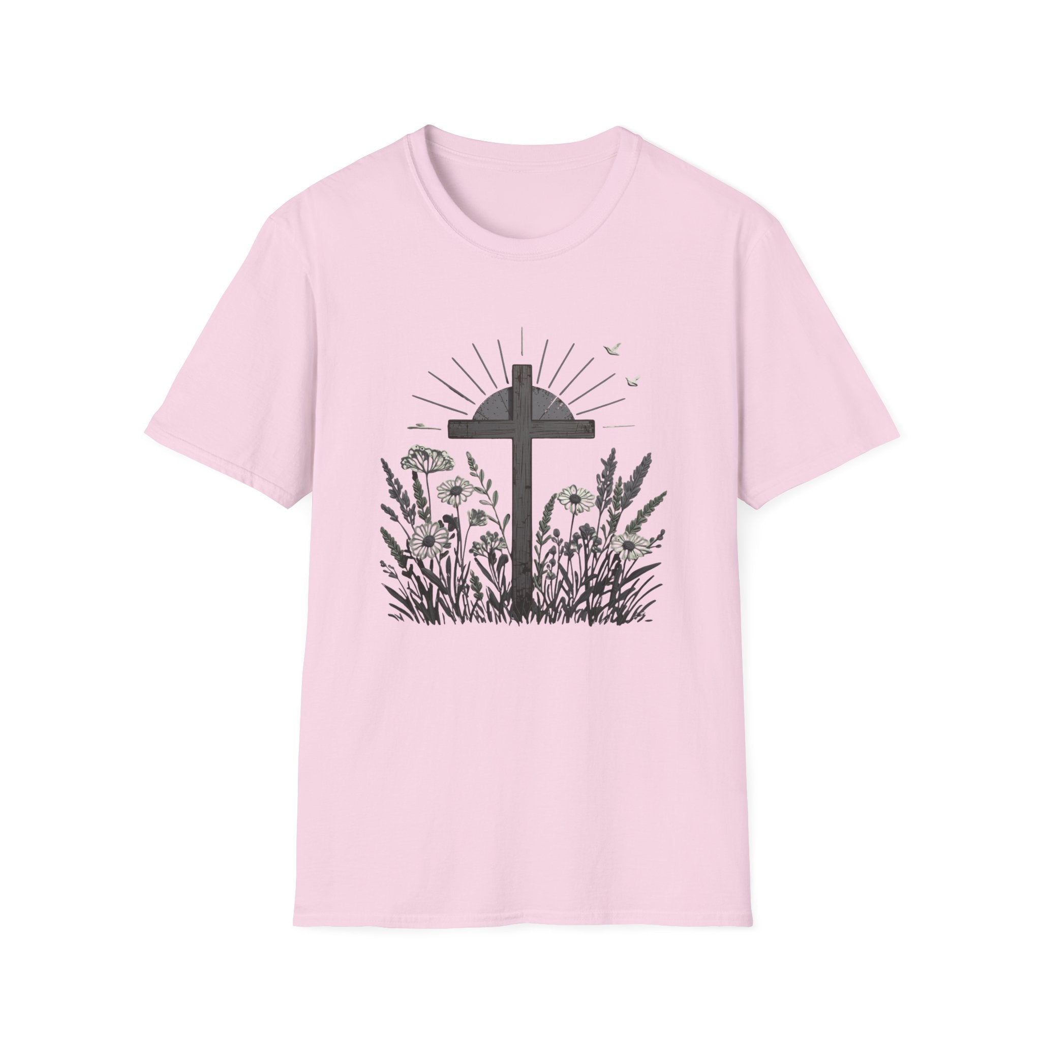 Christian Cross & Wildflowers T-Shirt