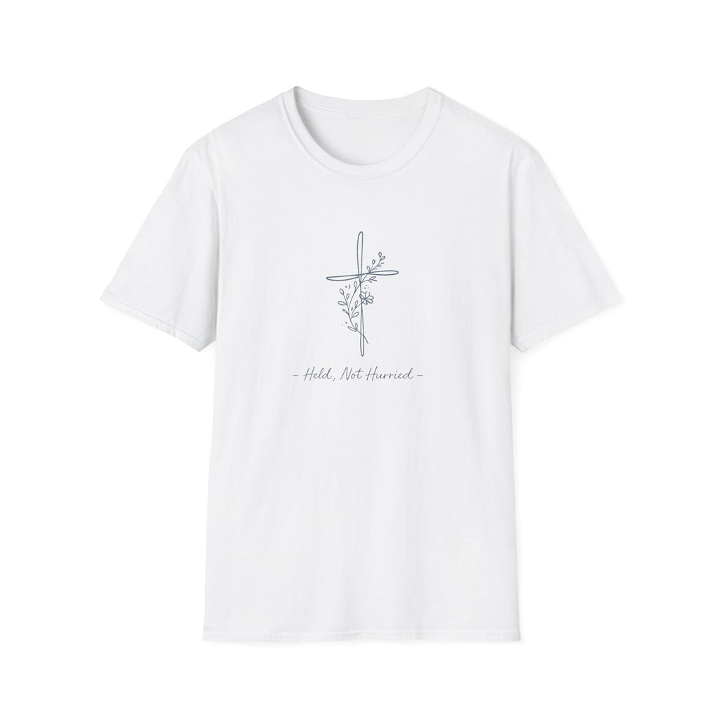 Held Not Hurried Floral Cross T-Shirt