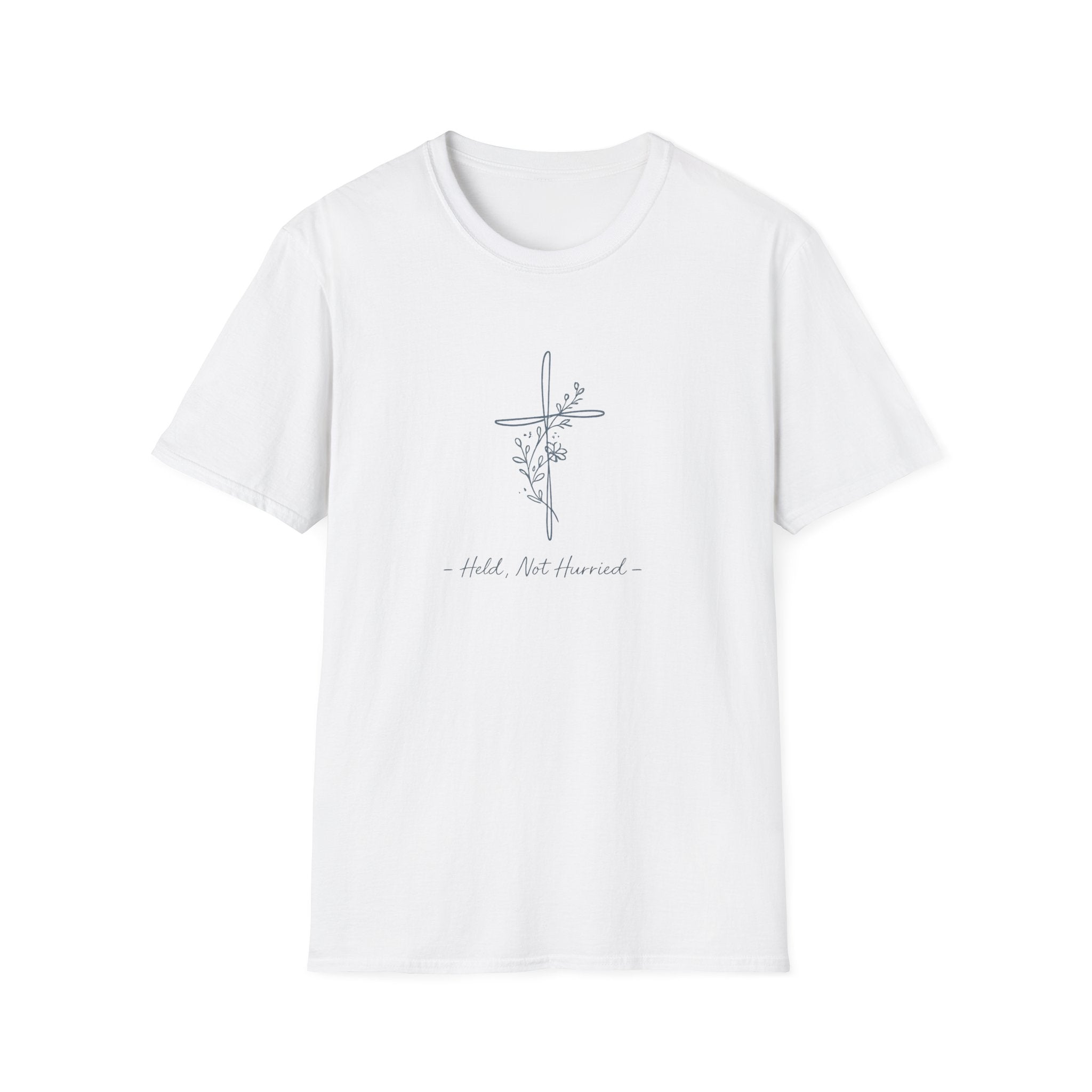 Held Not Hurried Floral Cross T-Shirt