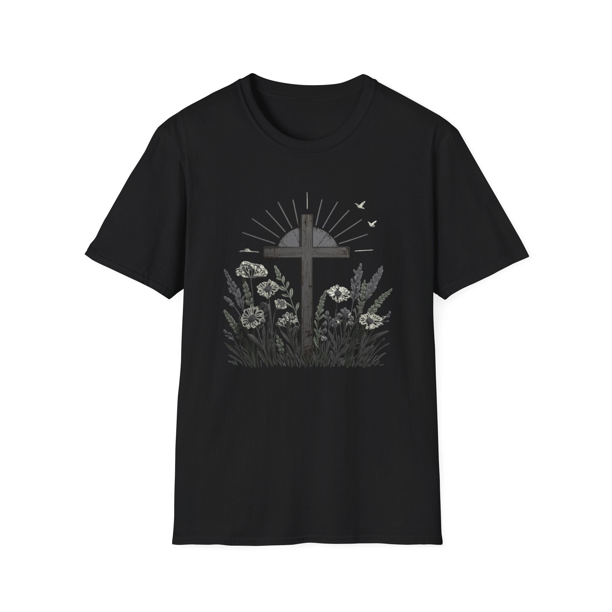 Christian Cross & Wildflowers T-Shirt