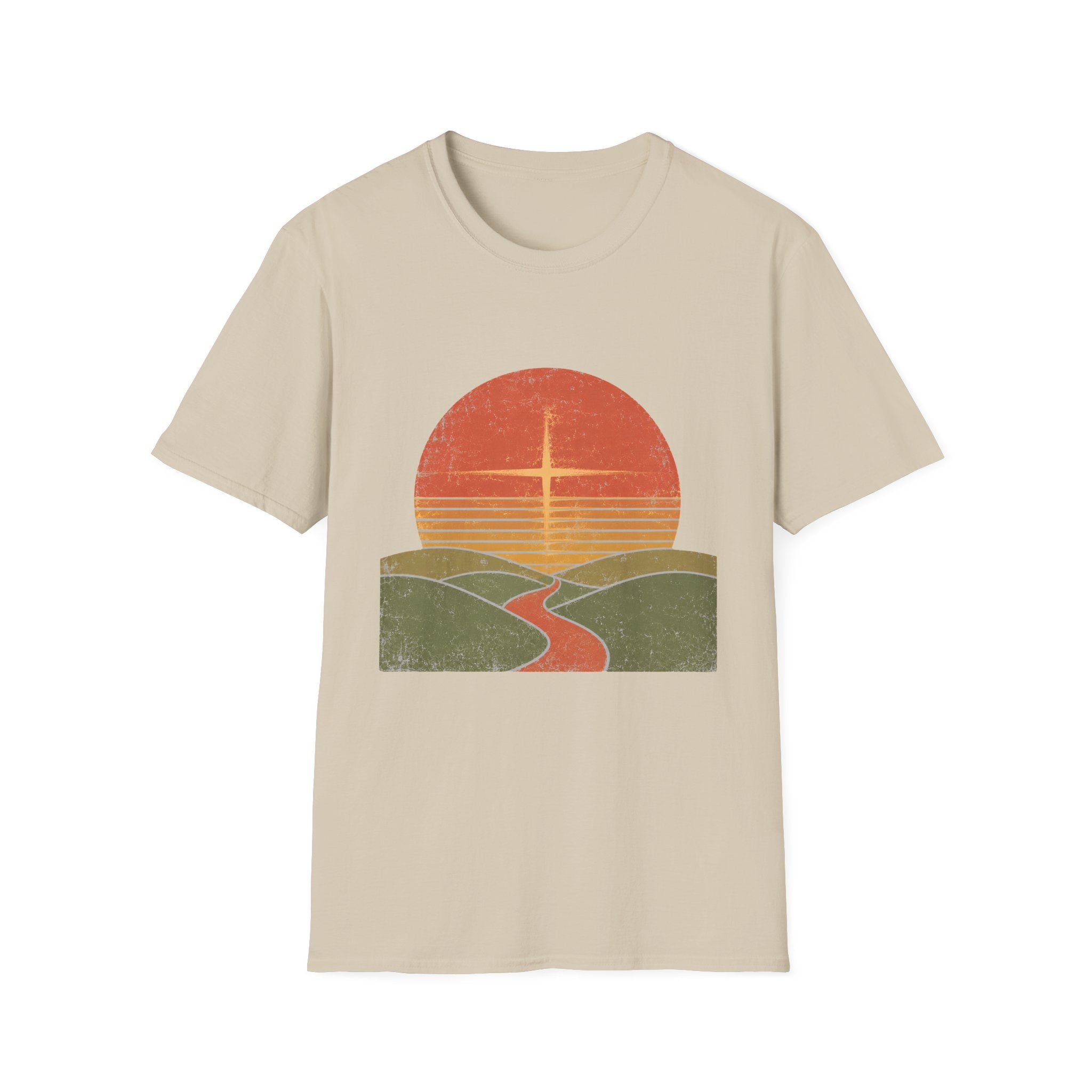 Retro Sunset and Cross T-Shirt
