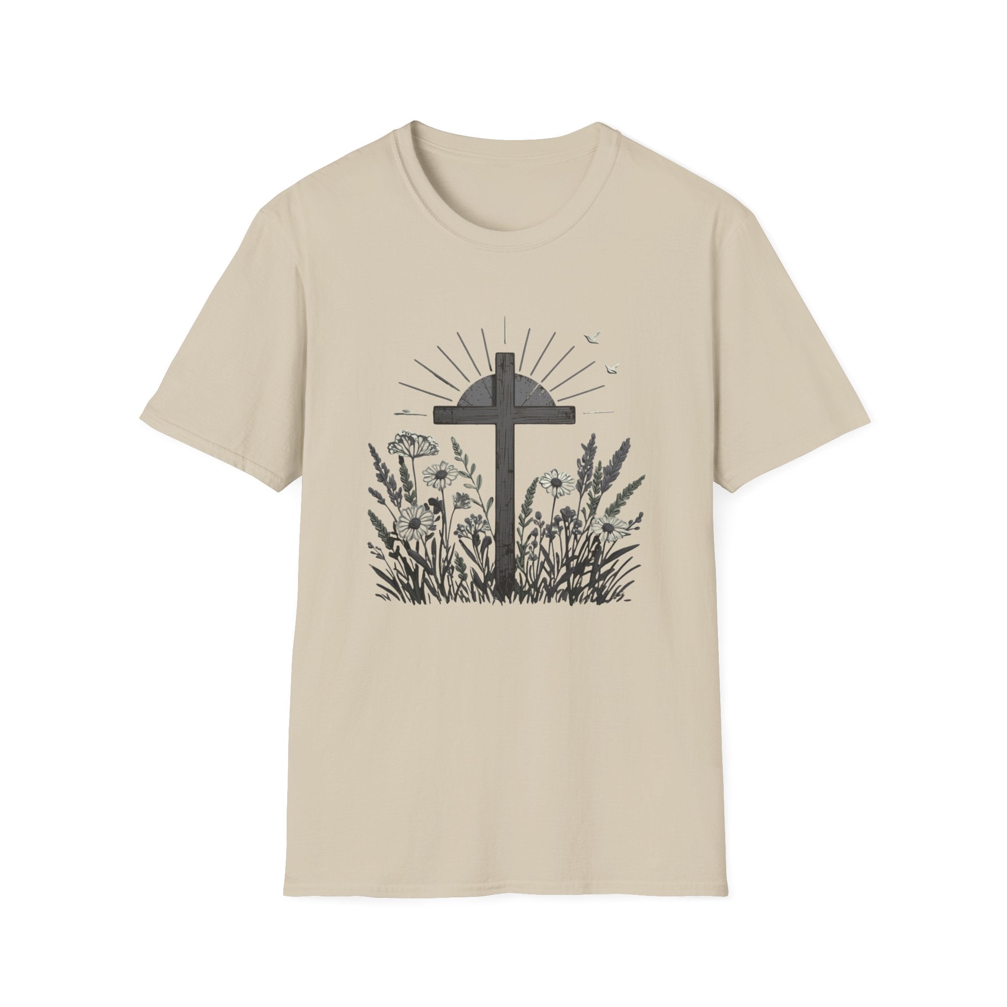 Christian Cross & Wildflowers T-Shirt