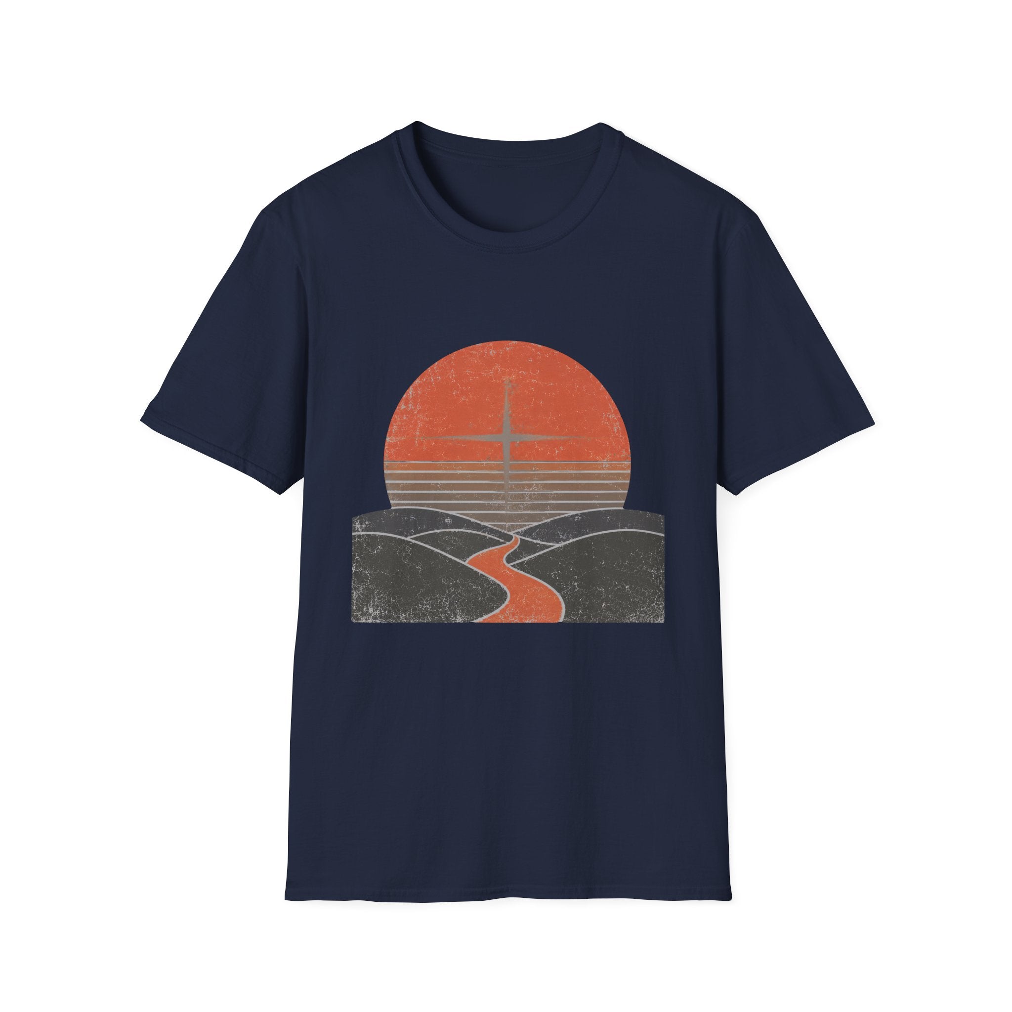 Retro Sunset and Cross T-Shirt
