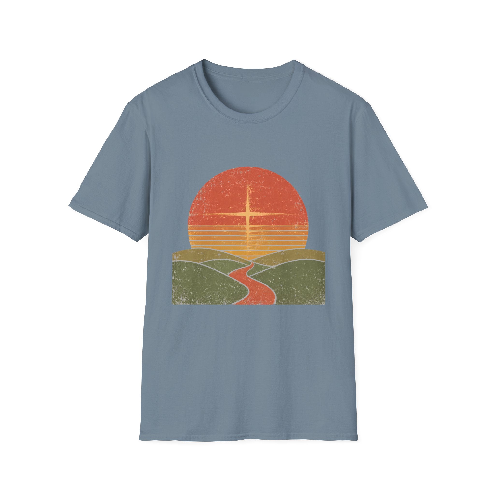 Retro Sunset and Cross T-Shirt