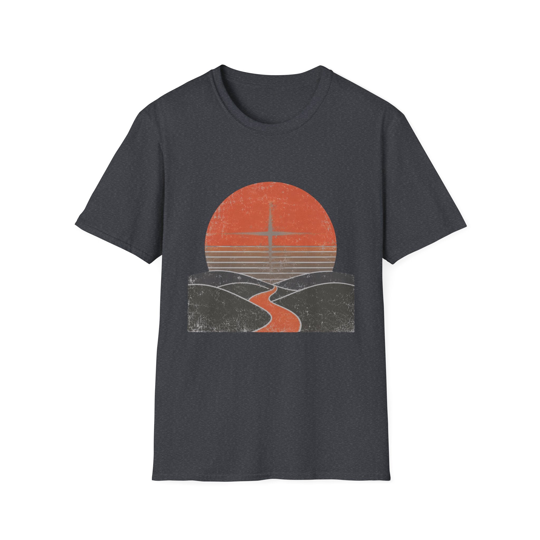 Retro Sunset and Cross T-Shirt